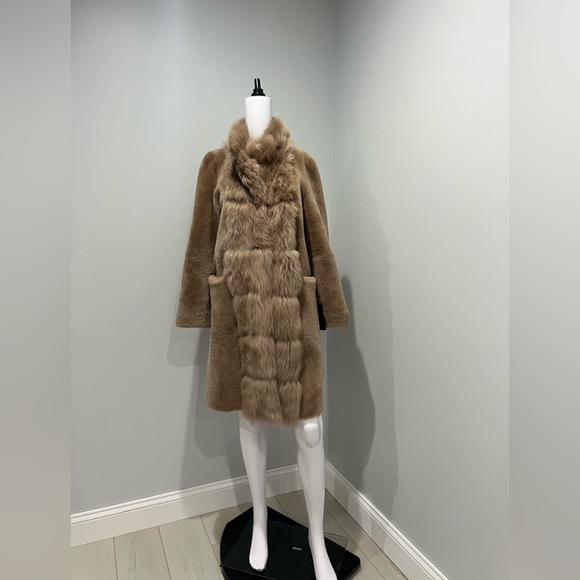 $3375 GRENN PILOT Reversible Shearling Coat size s - Picture 9 of 15